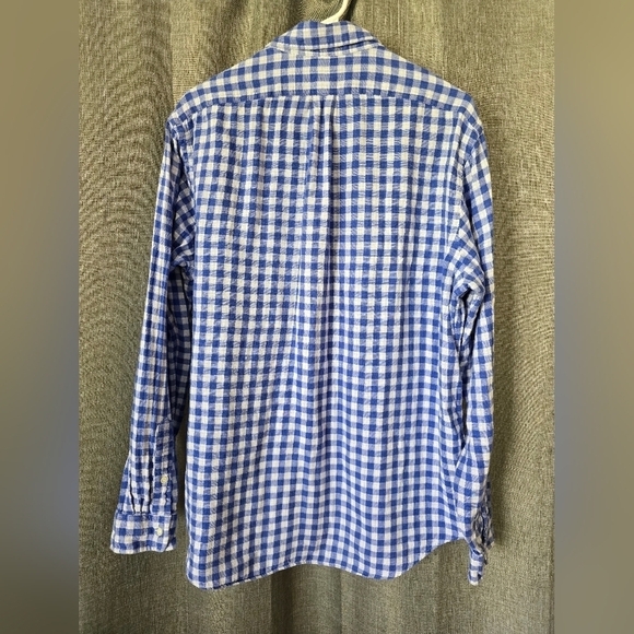 Ralph Lauren Classic Fit Button Down Shirt Blue Check Long Sleeve Cotton Size XL - Picture 2 of 5